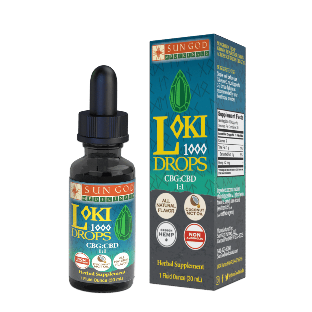 Loki 1000 Drops - CBG:CBD 1:1  Sun God Medicinals