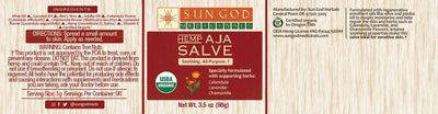 Organic Aja All-Purpose Hemp Salve - 3.5 oz. - Sun God Medicinals