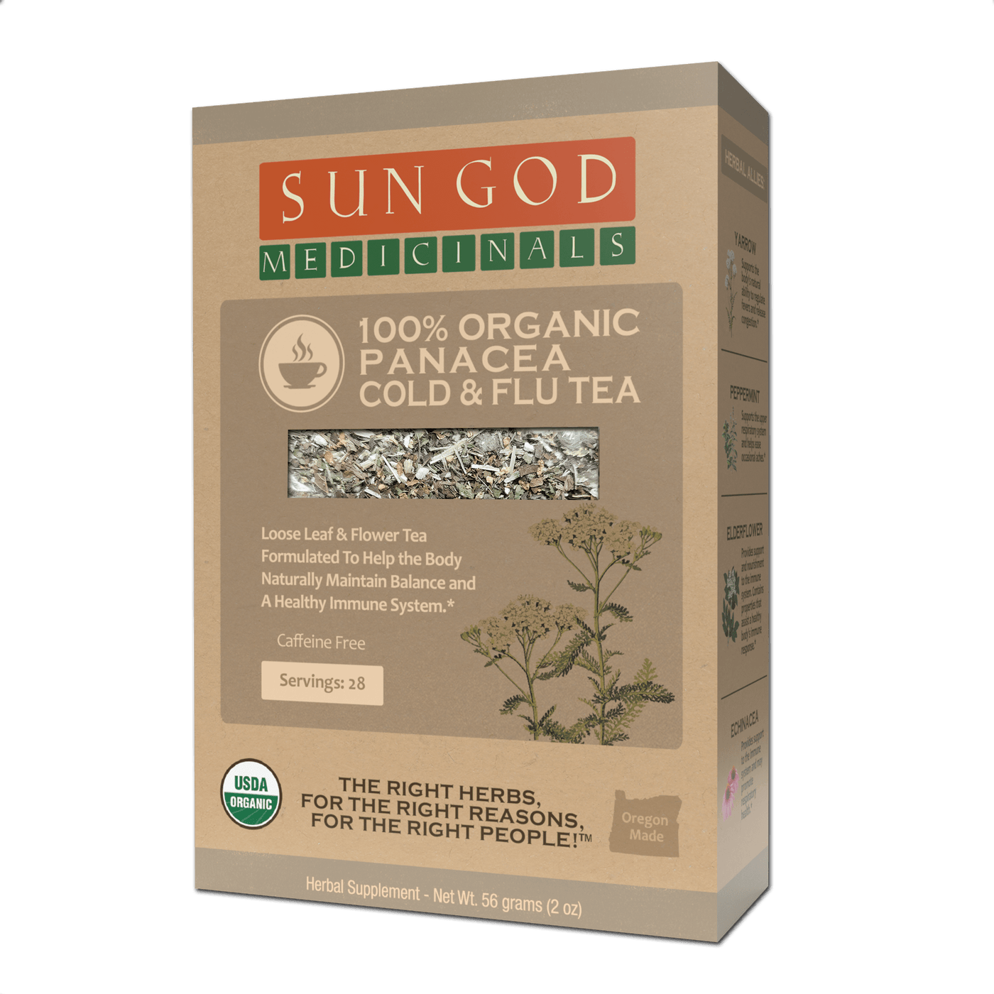 Panacea Cold & Flu Organic Herbal Tea - Sun God Medicinals