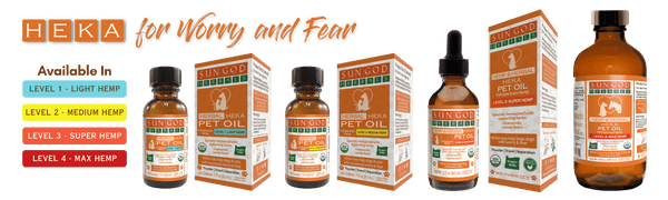 Heka Worry and Fear Pet Oil, Organic Hemp and Herbal Oil, Large Dogs, Small Dogs, Cats, Horses