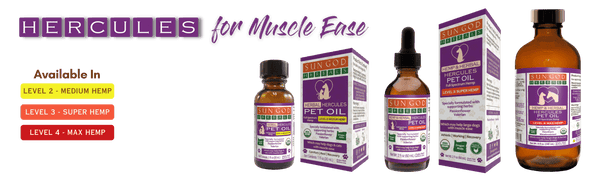 Hercules Muscle Ease Pet Oil, Organic Hemp and Herbal Oil, Large Dogs, Small Dogs, Cats, Horses