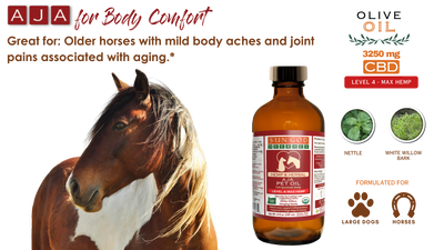Organic Aja Body Relief Hemp Pet Oil-Level 4 Hemp: for Horses and Large Dogs