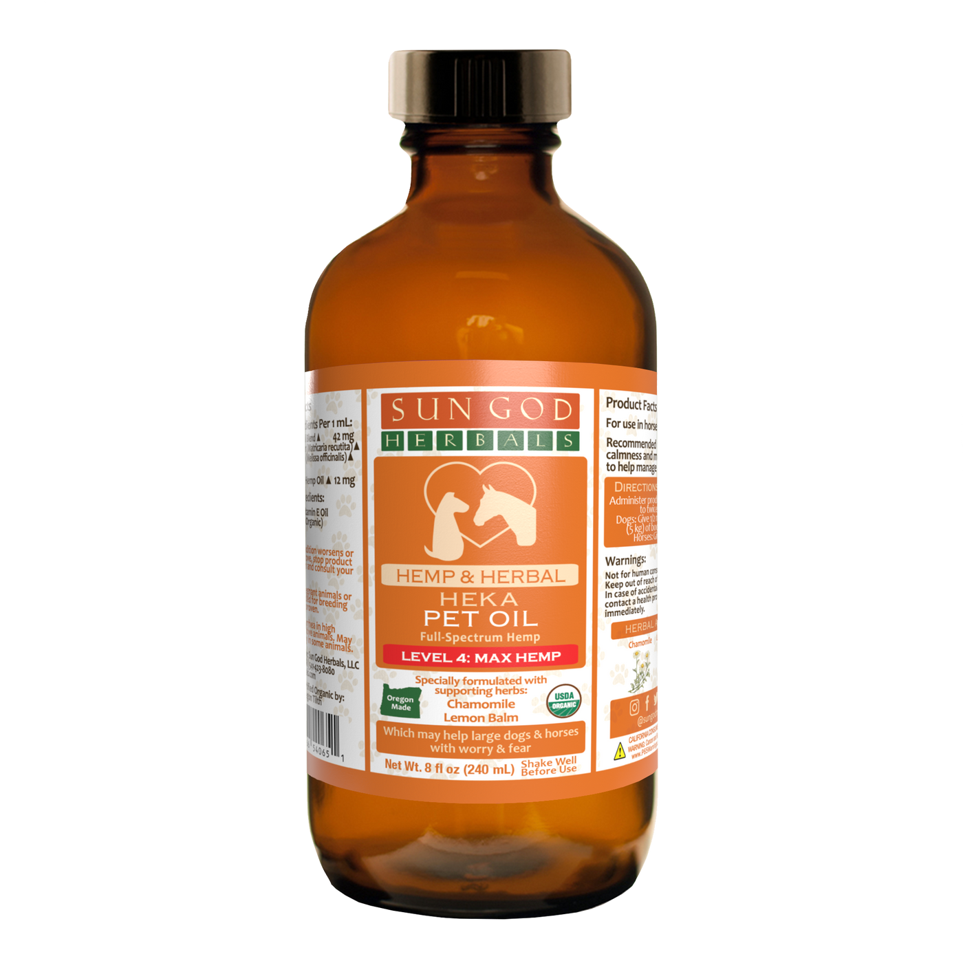 Organic Heka Hemp Pet Oil – Herbal Support for Worry and Fear