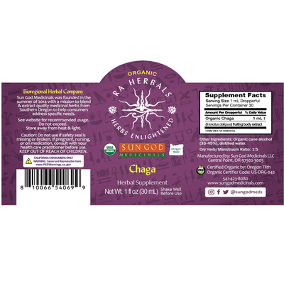 Ra Herbals Certified Organic Chaga Tincture
