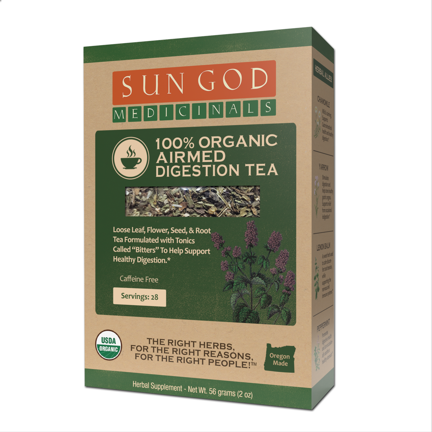 Airmed Digestion Organic Herbal Tea - Sun God Medicinals