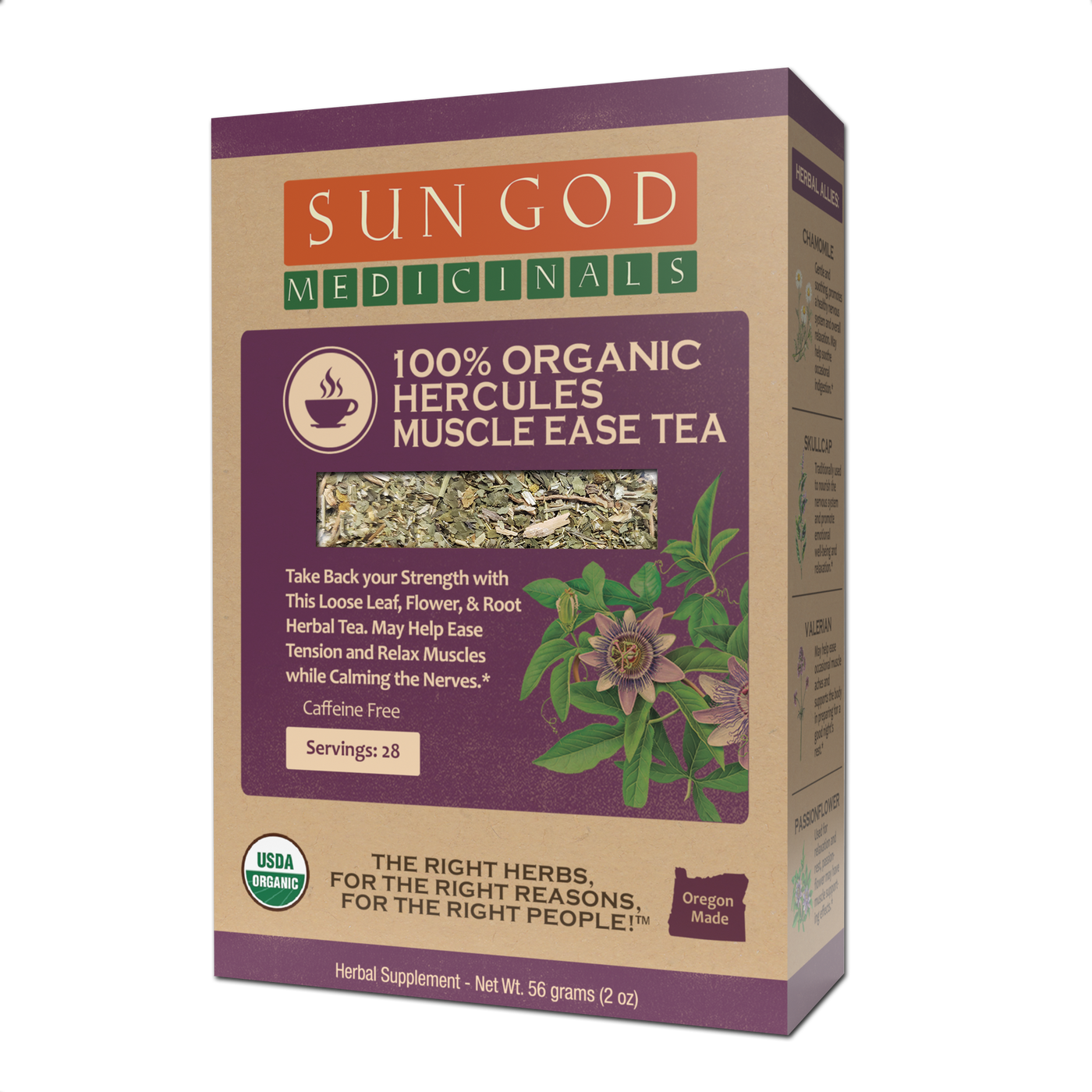 Hercules Muscle Ease Organic Herbal Tea - Sun God Medicinals