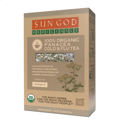 Panacea Cold & Flu Organic Herbal Tea - Sun God Medicinals