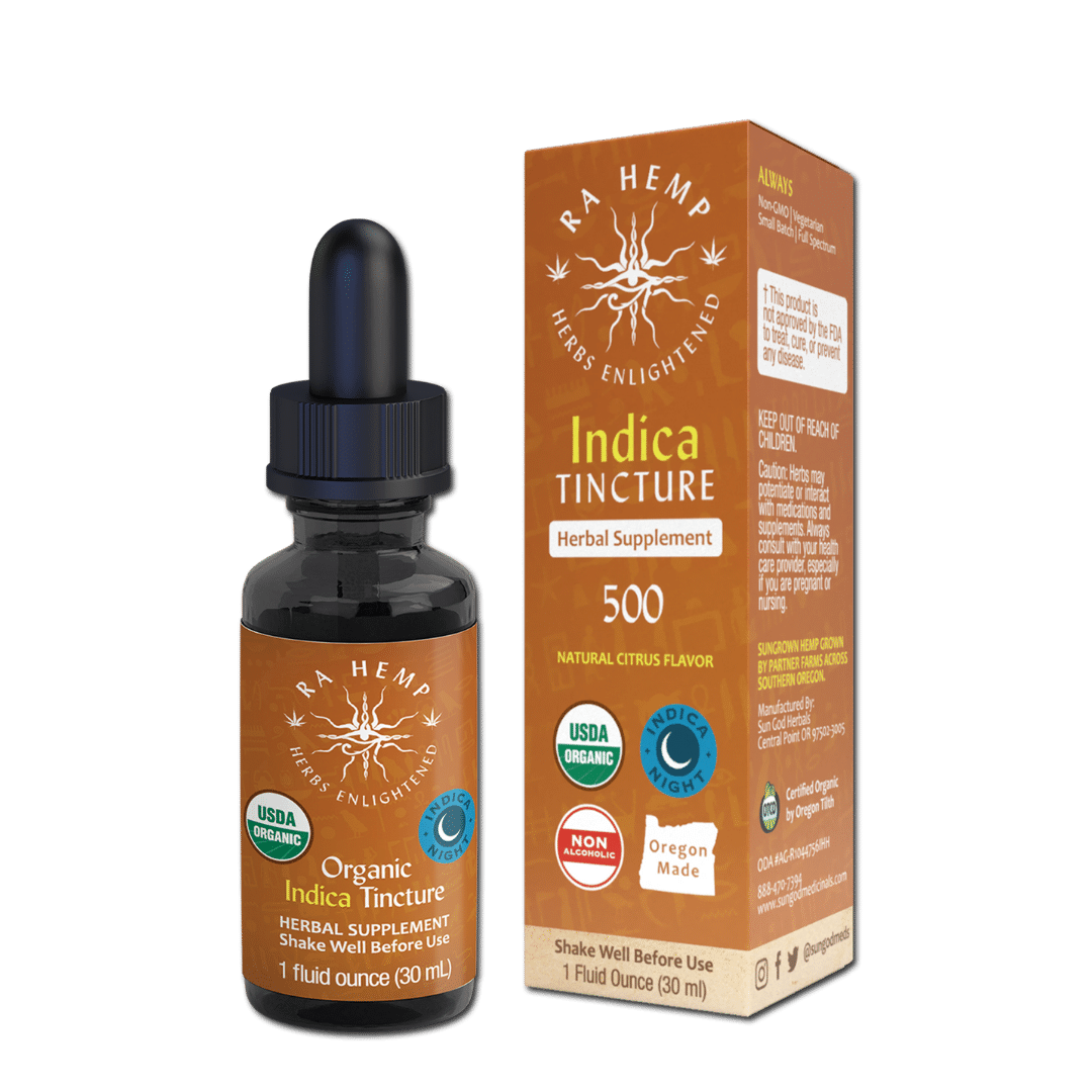 Organic Ra Hemp MCT Oil Tincture 500 (Indica) - Sun God Medicinals