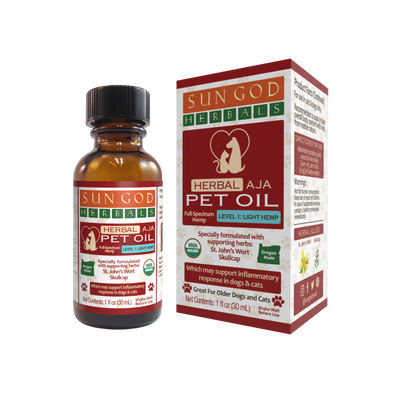 Organic Aja Relief Hemp Pet Oil - Sun God Medicinals