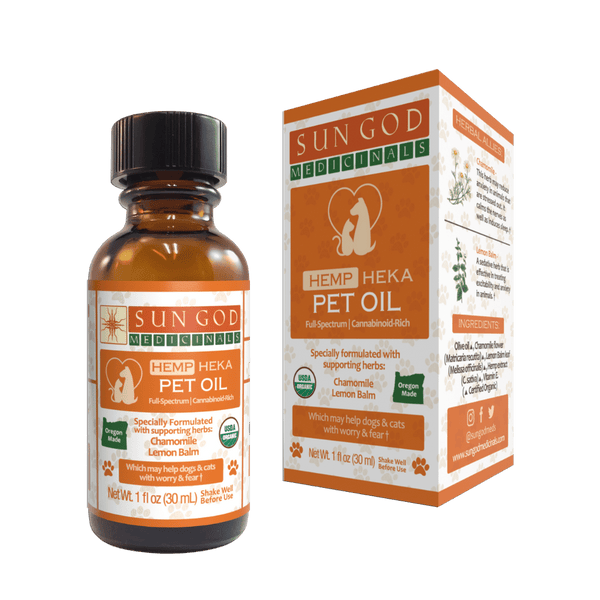Organic Heka Worry & Fear Hemp Pet Oil - Sun God Medicinals