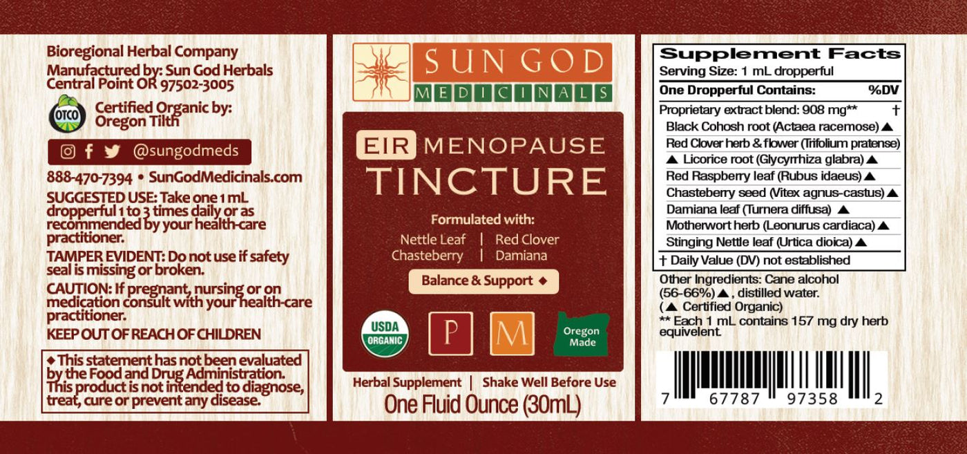 Eir Menopause Herbal Tincture - Sun God Medicinals