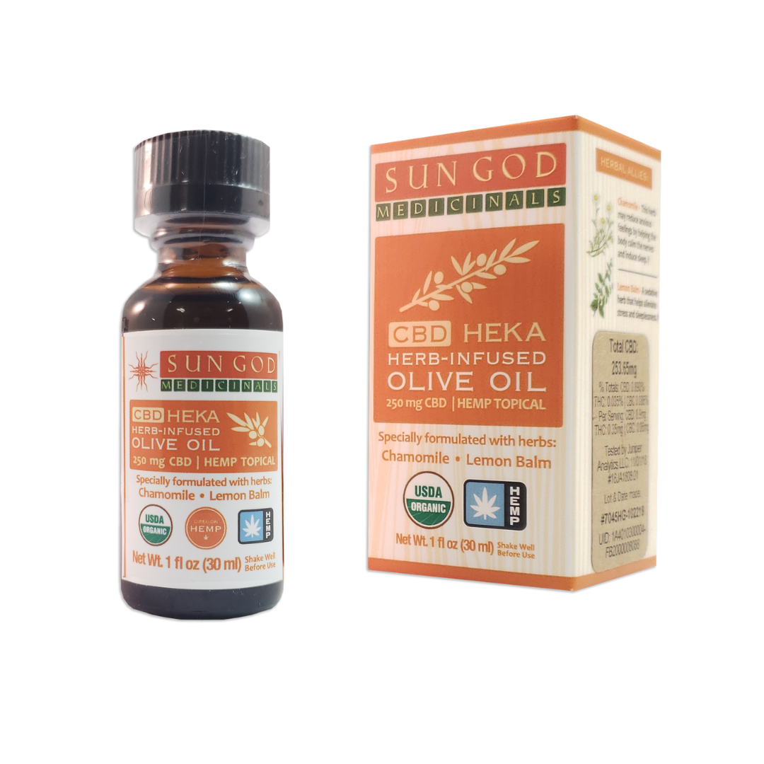 Heka Hemp and Organic Herb Infused Olive Oil - Sun God Medicinals