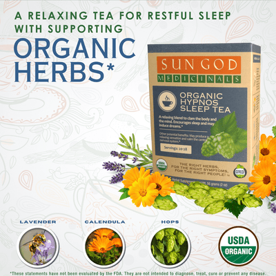 Hypnos Loss of Sleep Organic Herbal Tea - Sun God Medicinals