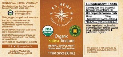 Organic Ra Hemp MCT Oil Tincture 500 (Sativa) - Sun God Medicinals