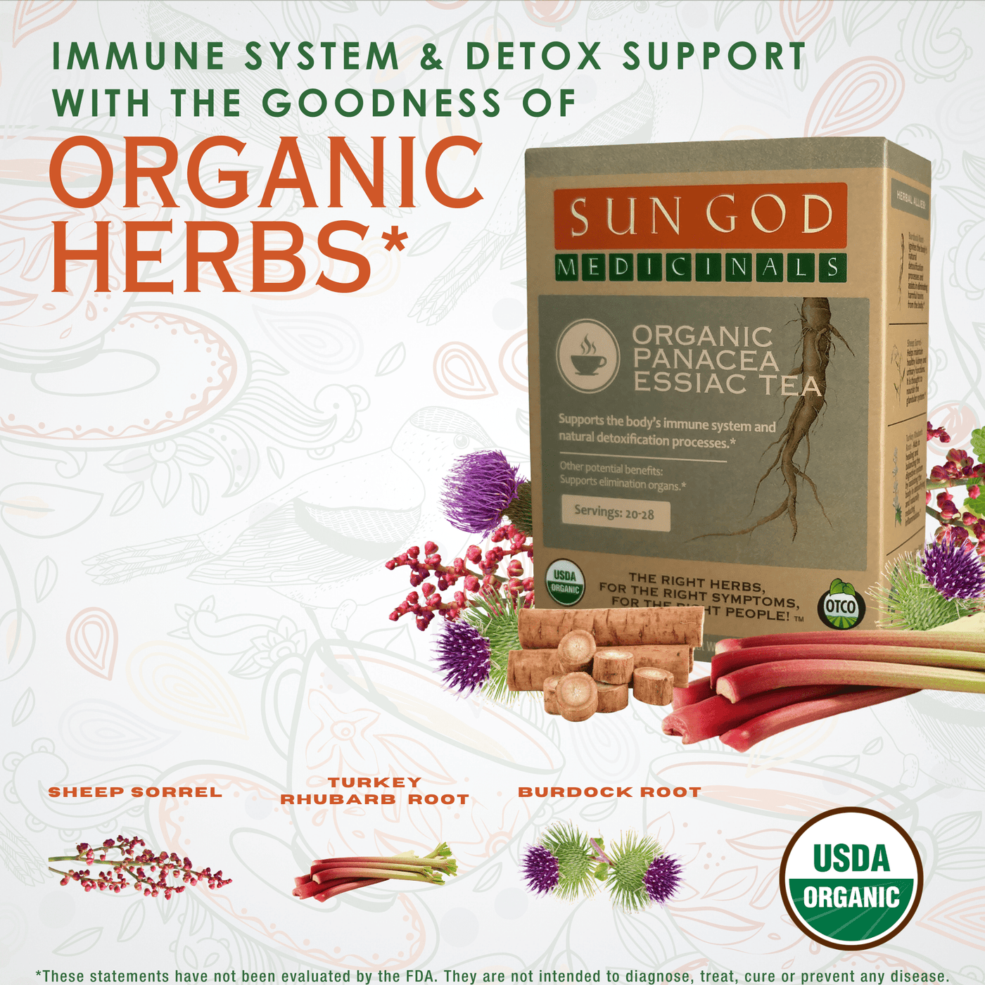Panacea Essiac Organic Herbal Tea - Sun God Medicinals