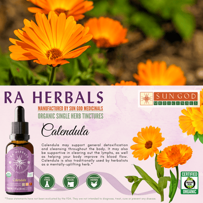 Ra Herbals Certified Organic Calendula Tincture - Sun God Medicinals