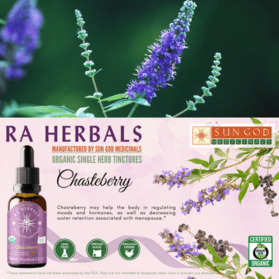 Ra Herbals Certified Organic Chasteberry (Vitex) Tincture - Sun God Medicinals