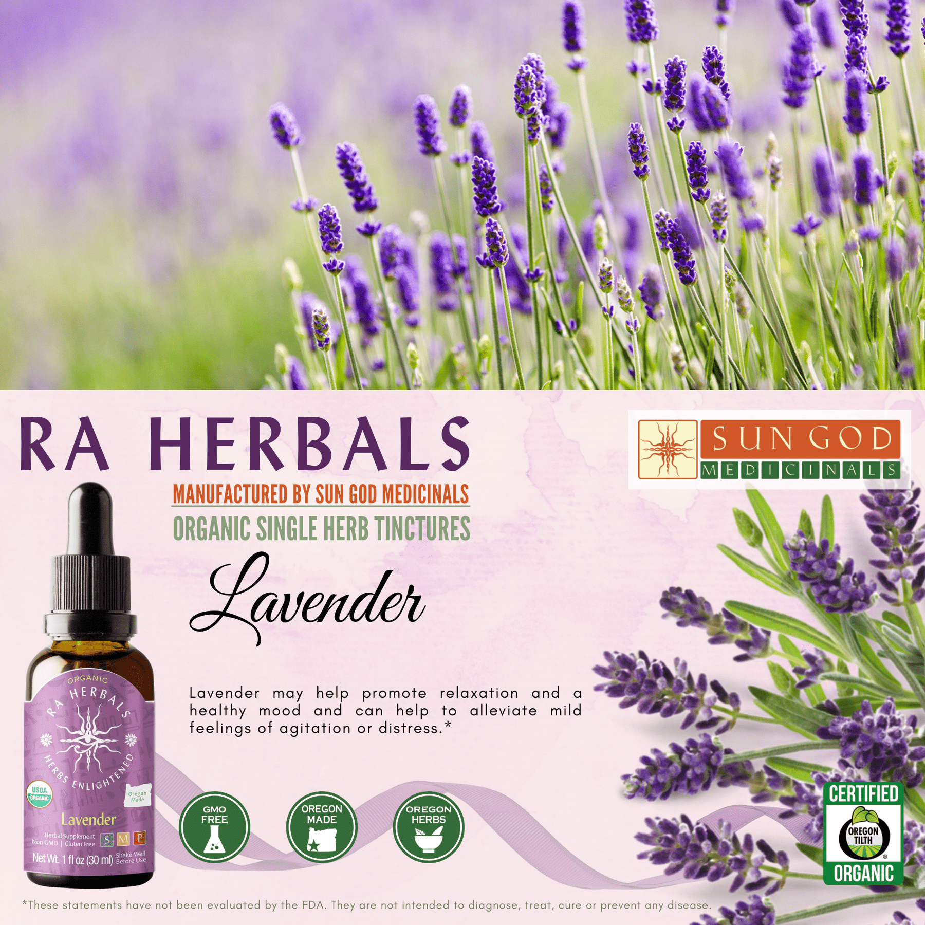 Lavender Tincture | Organic Lavender Extract | Sun God Medicinals