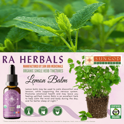 Ra Herbals Certified Organic Lemon Balm Tincture - Sun God Medicinals