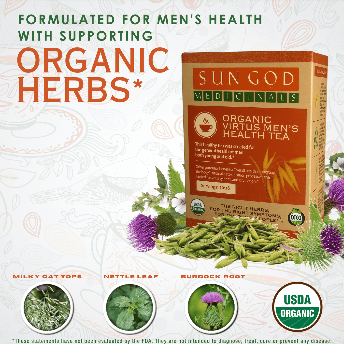 Virtus Men's Health Organic Herbal Tea - Sun God Medicinals